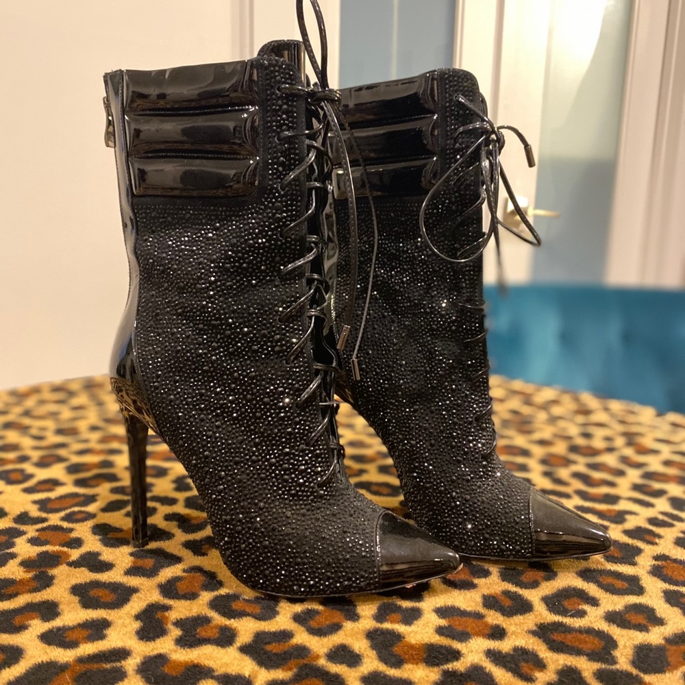 Jennifer Le Axl Black Crystal Suede